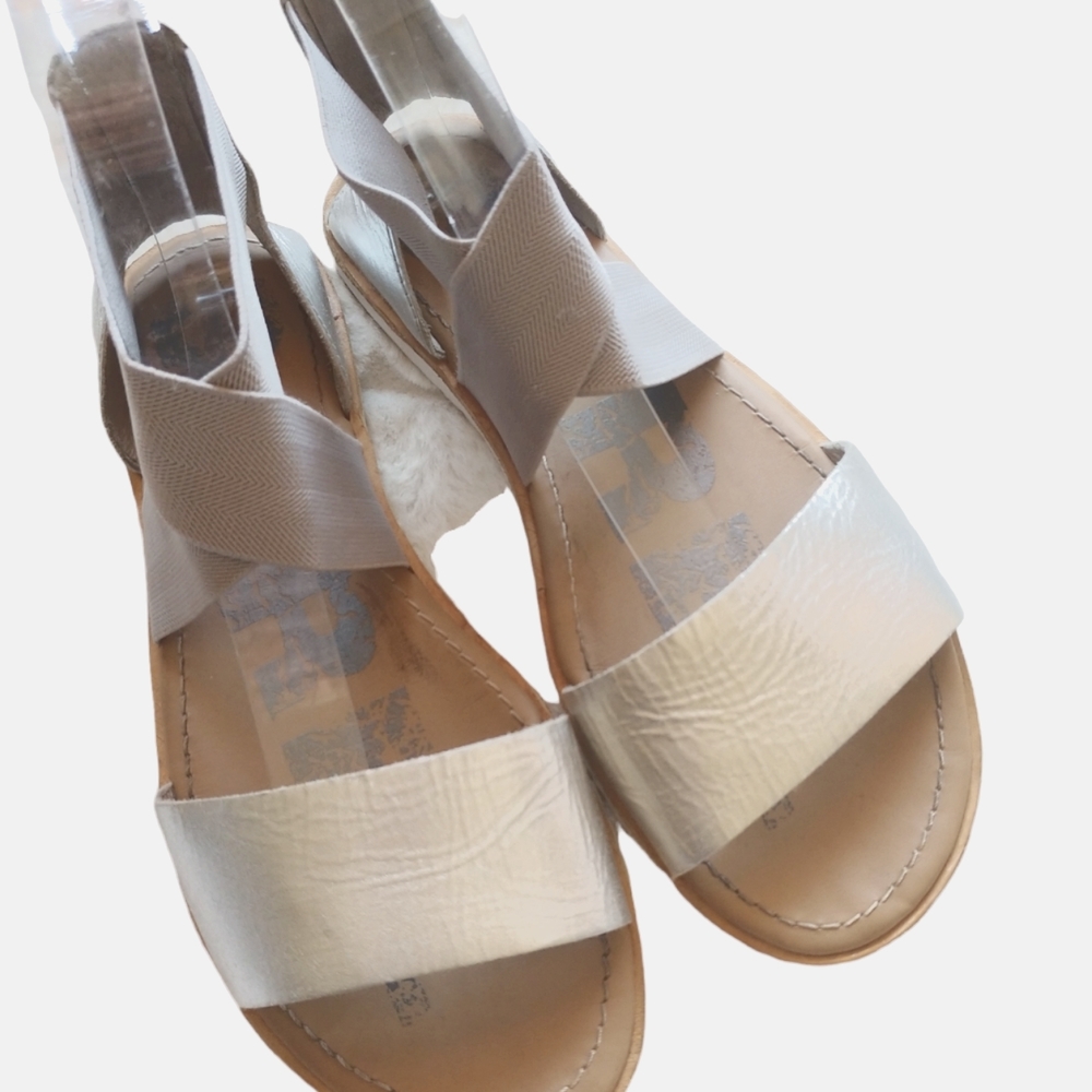 Sorel Ella Metallic Silver Sandals SZ 6.5